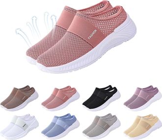 Generic Backless Trainers Womens UK Air Cushion Slip On Walking Shoes Arch Support Orthopedic Diabetic Slippers Ladies Summer Cloud-Soft Outdoor Clogs Casual 