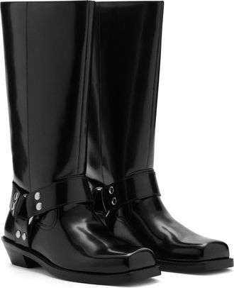 Mango Patent Engineer Boot in Black at Nordstrom, Size 7.5Us