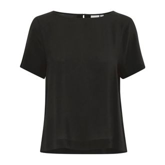 Ichi Ichi - Zwarte Boothals Tee Ihmain Blouse - Dames - Tops - Zwart - Maat: XS