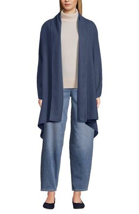 Lands End CashTouch Shawl Wrap in Light Indigo Blue at Nordstrom