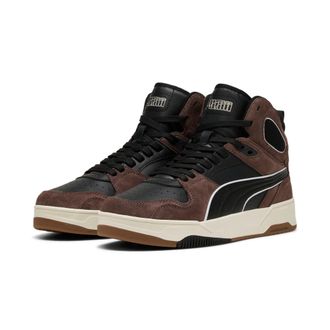 Puma Sneaker PUMA RBD BREAK MID SD, Damen, Gr. 42,5, flat bronze, puma schwarz, vapor gray, Leder, mehrfarbig, Schuhe Sneaker