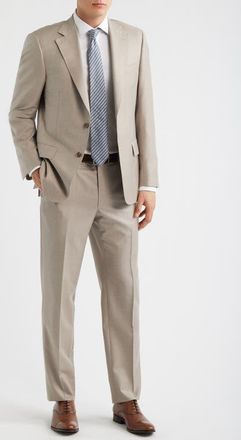 Samuelsohn Tan Wool & Cashmere Serge Suit in Taupe at Nordstrom, Size 42Regular