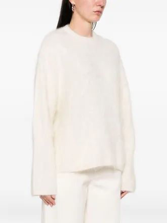 Soft Goat Wool Crewneck Sweater - Ivory
