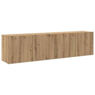 Berkfield Home TV Cabinets Wall-mounted 2 pcs Artisian Oak 80x30x41 cm in Brown | Size: 80 x 30 x 41 cm