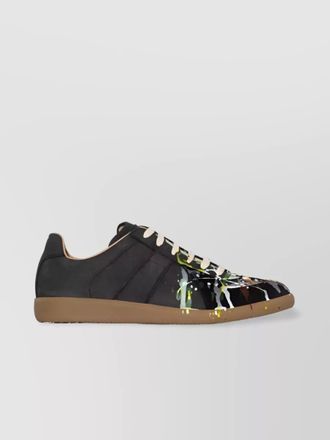 Maison Margiela abstract paint splatter lambskin sneakers