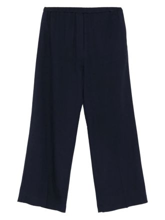 Toteme elasticated-waist trousers - women - Wool/Viscose - 32 - Blue