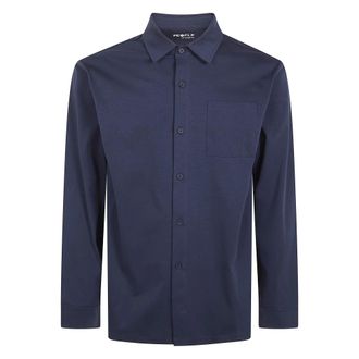 People of Shibuya Casual Shirts - Heren - Casual Overhemden - Blauw - S - Overhemden