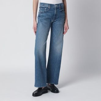 Mother The Mid Rise Lasso Sneak jeans in mid-blue wash