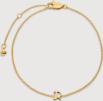 Monica Vinader Gold Initial R Chain Bracelet