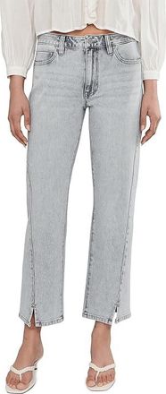 Liverpool L.A. 28 Kennedy Mid-Rise Straight Leg Jeans with Seaming Detail and Slit Womens Jeans Alpine Grey : 10 28