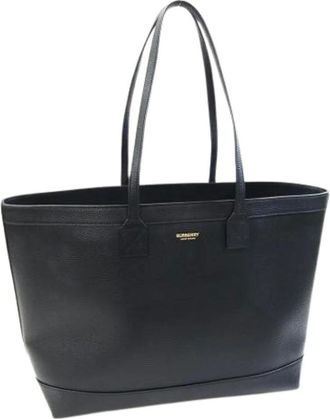 Burberry Pre-owned Tote Bags, female, Black, Size: ONE SIZE Pre-owned Leather Tote
