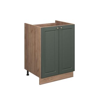 Vicco Mueble Bajo Para Fregadero Fame-line, Verde Dorado Casa De Campo/roble Dorado, 60 Cm, Vicco