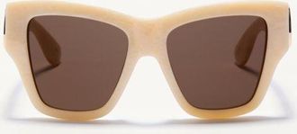 Valentino Rectangular Acetate Sunglasses Wo