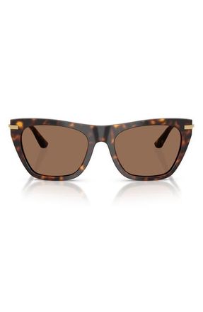 Dolce & Gabbana 55mm Square Sunglasses in Havana /Dark Brown at Nordstrom