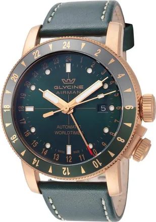 Glycine Mens Airman Contemporary Bronze Gmt Watch