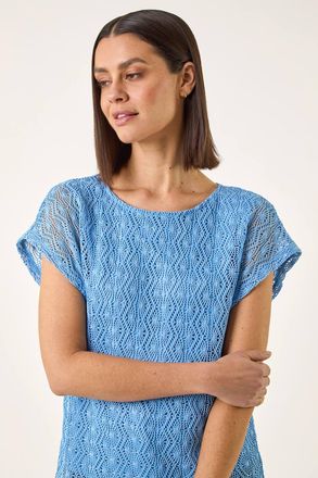 Roman Lace Overlay Stretch Top