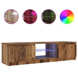Berkfield Home TV Cabinet with LED Lights Old Wood 140x40x35.5 cm Engineered Wood in Brown