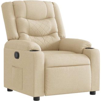 vidaXL Sill&oacute;n Reclinable De Tela Crema Vidaxl