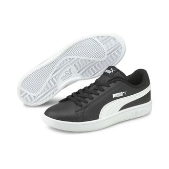 Puma Sneaker PUMA SMASH V2 L, Damen, Gr. 42,5, schwarz-weiss (puma schwarz, puma wei&szlig;), Leder, Synthetik, Schuhe Sneaker