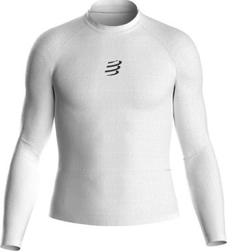 Compressport 3D Thermo Ultralight L/S Top Laufshirt - Unisex | grau/wei&szlig;