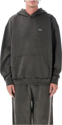 Obey Lowercase Pigment Pullover - Heren - Hoodies - Zwart - M - Katoen - Hoodies & sweatvesten