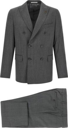 Pal Zileri Kostuums, Heren, Grijs, 2Xl, Wol, Double-Breasted Suit