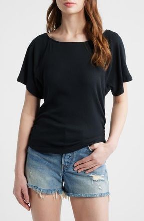 Free People Lucy Off-the-Shoulder T-Shirt in Black at Nordstrom, Size X-Large