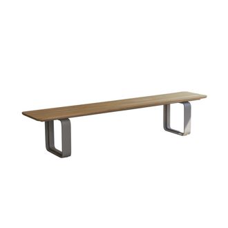 Tikamoon Banco de teca maciza y aluminio