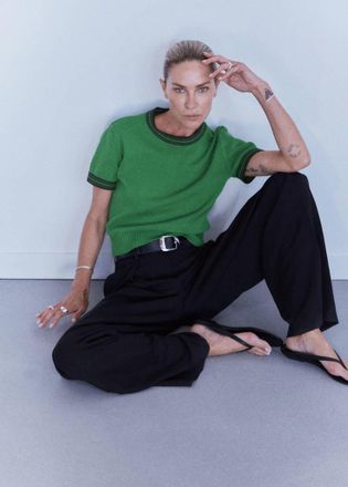 Mango Pullover maglia ribattiture contrasto verde - Donna - XXS - MANGO