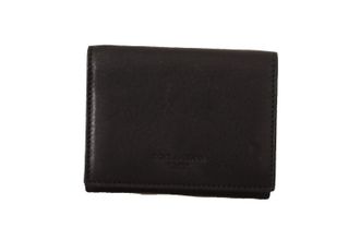 Dolce & Gabbana Black Leather Trifold Purse Belt Multi Kit dames portemonnee