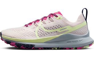 Nike Womens W React Pegasus Trail 4 Low, Platinum Violet Luminous Green, 5 UK
