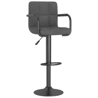 vidaXL Taburete De Cocina De Terciopelo Gris Oscuro Vidaxl