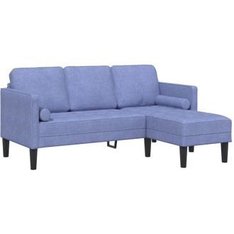 vidaXL Juego De Sof&aacute; Azul Vaquero 173 X 131 X 67 Cm Tela Vidaxl