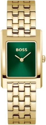 HUGO BOSS Lucy horloge met schakelarmband - unisex - Accessoires - Geel - Maat: ONE Size