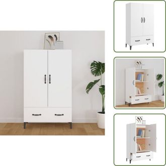 vidaXL The Living Store Credenza Bianca 70x31x115 cm in Legno Ingegnerizzato - Credenza in legno multistrato