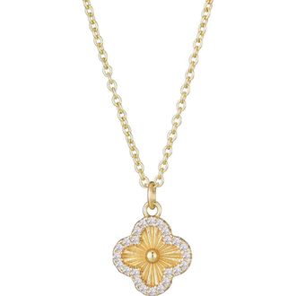 Adornia Pav&eacute; CZ Clover Pendant Necklace in Gold at Nordstrom Rack