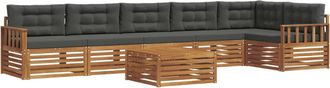 vidaXL Conjunto De Sof&aacute;s De Exterior 7 Uds. Natural Y Antracita Vidaxl
