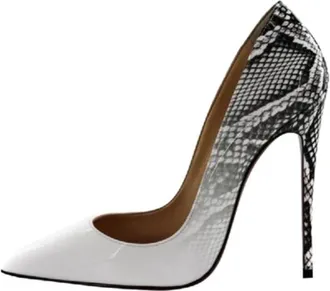 Christian Louboutin So Kate 120 Snake Printed Patent Leather Pumps Size 38