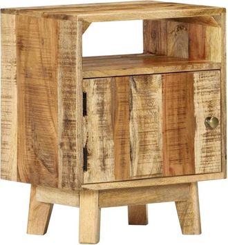 vidaXL Mesita de noche de madera de mango rugosa 40x30x50 cm vidaXL