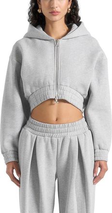 Mani&egrave;re De Voir Josiane Relaxed Zip Through Hoodie in Grey at Nordstrom, Size 10