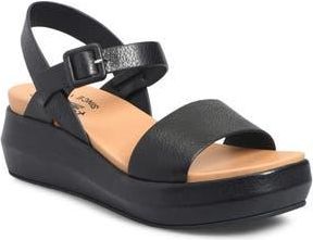 Kork-ease Hallie Platform Sandal in Black Leather at Nordstrom Rack, Size 10