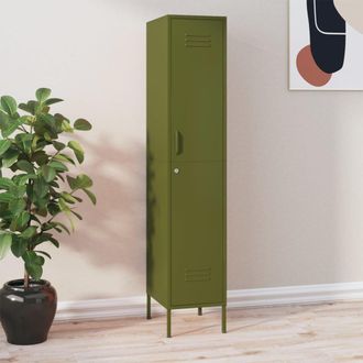 Berkfield Home Locker Cabinet Olive Green 35x46x180 cm Steel | Size: 35 x 46 x 180 cm