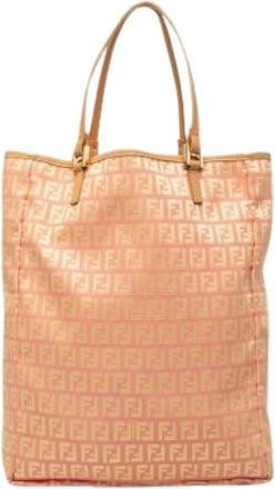 Fendi Pre-owned Canvas Tote Bag - Dames - Vintage Shopper - Roze - ONE Size - Vintage