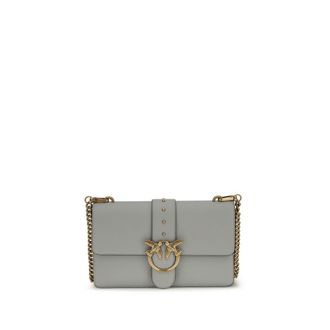 Pinko Grijze Kalfslangenleren Bos Taurus Schoudertas