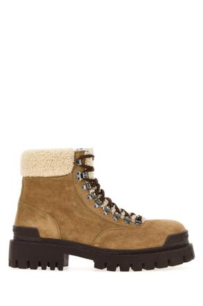 Balenciaga Brown Lace-Up Boots