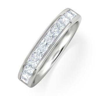 The Diamond Store Platinum Princess Diamond Half Eternity Ring 1.00CT H/SI