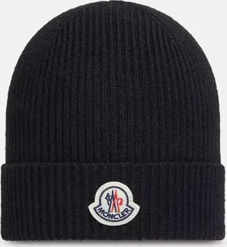 Moncler Mens ARCHIVE LOGO HAT - Black - Size: OS