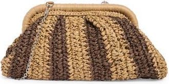 Collection XIIX Stripe Raffia Clutch in Natural Brown at Nordstrom Rack