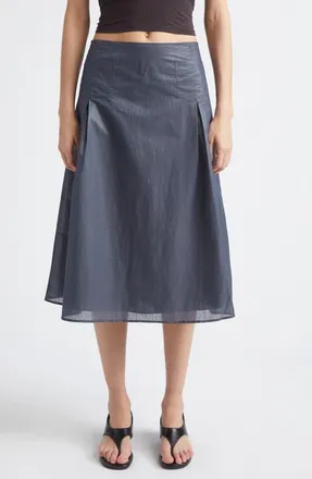Paloma Wool Dimi Organic Cotton Blend A-Line Skirt in Navy at Nordstrom, Size 10 Us