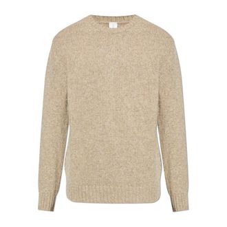 Eleventy Round-neck Knitwear, male, Beige, Size: XL Wool sweater
